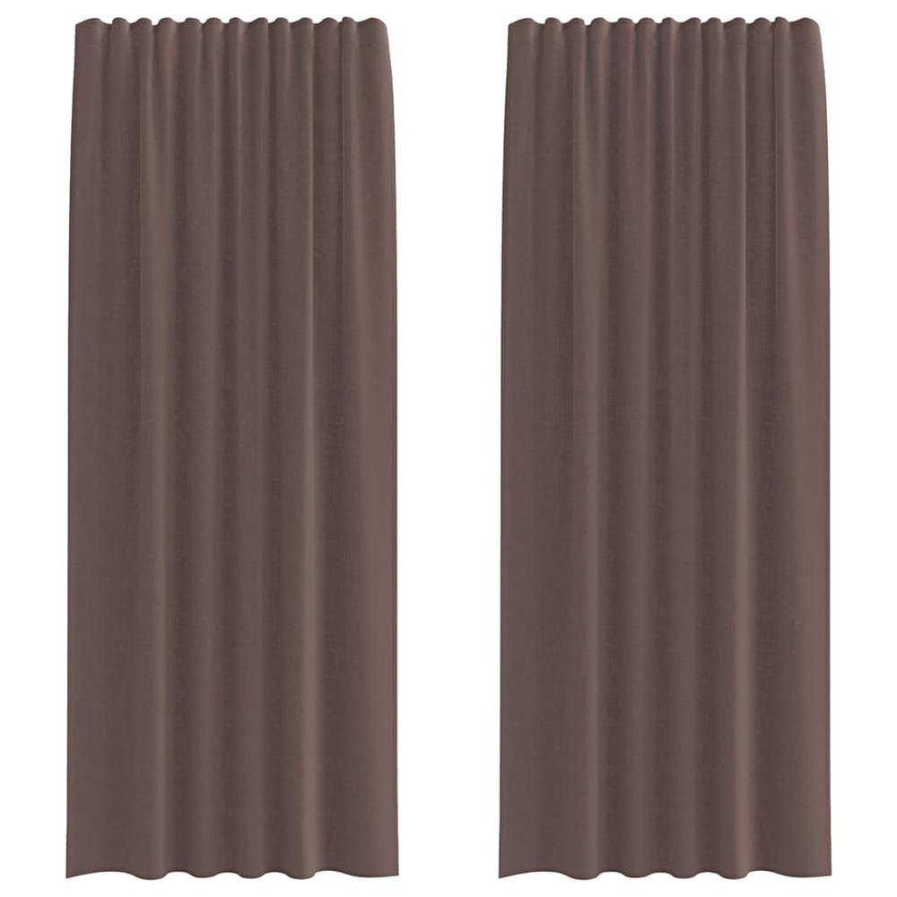 Rideaux en voile avec passe-tringles 2 pcs marron
