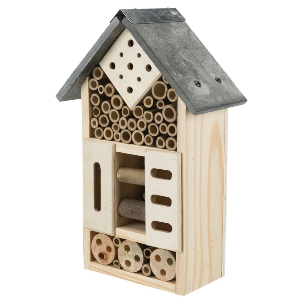 Hôtel à insectes 18x29x10 cm bois de pin et ardoise
