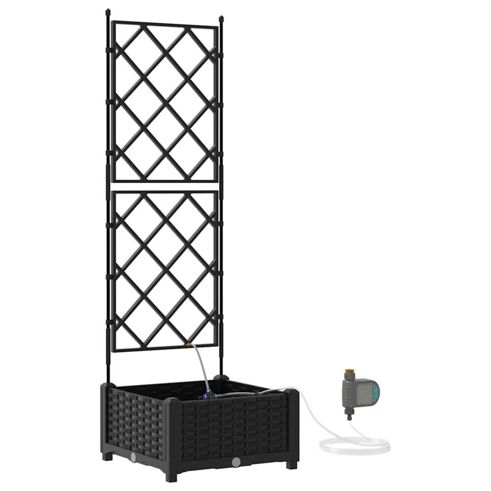 Cache-pot de jardin noir 40 x 40 x 126 cm pp