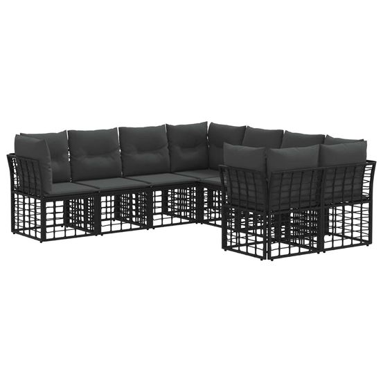 Ensemble de canapés d'extérieur 8 pc noir et gris foncé