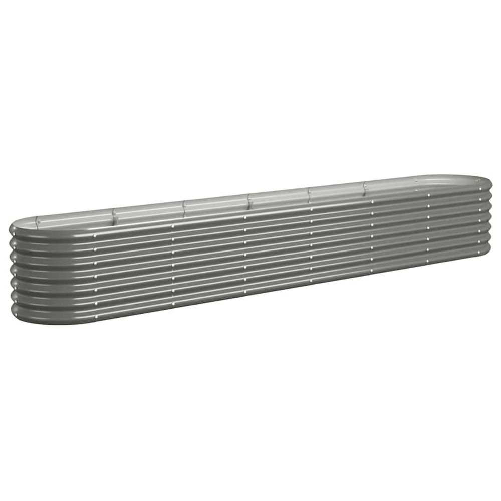 Lit surélevé de jardin acier galvanisé 260x40x36 cm gris