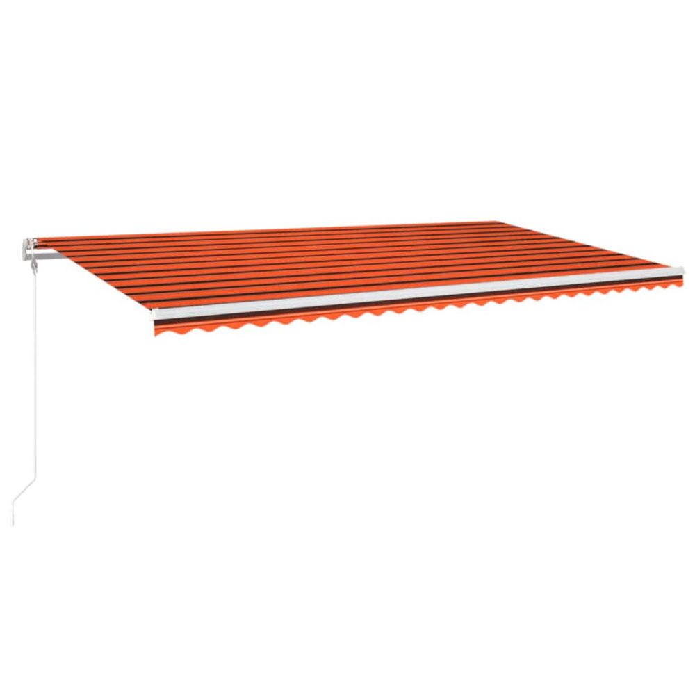 Auvent automatique capteur de vent led 600x300 cm orange marron