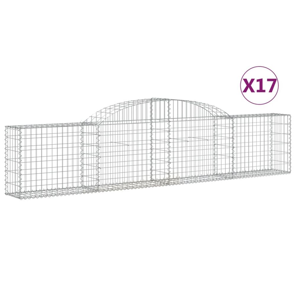 Paniers à gabions arqués 17 pcs 300x30x60/80 cm fer galvanisé