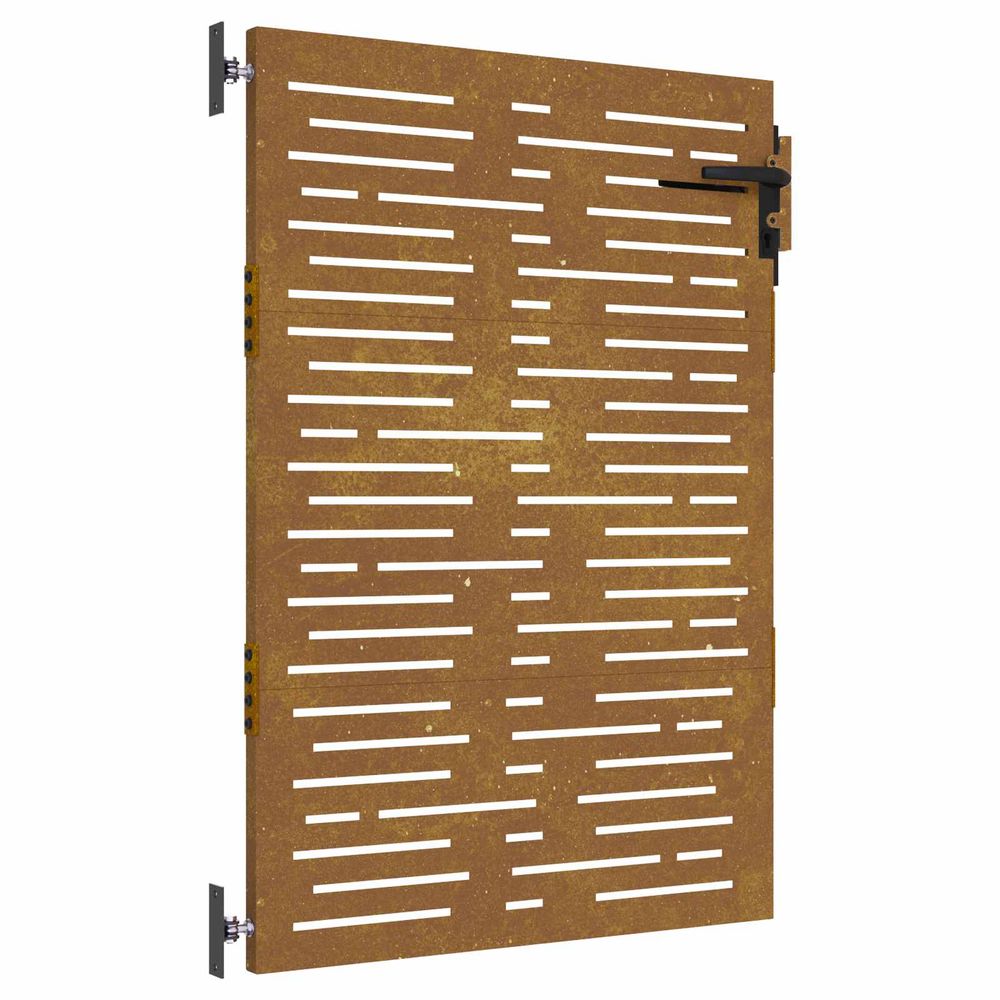 Portail de jardin 85x150 cm acier corten conception de carré