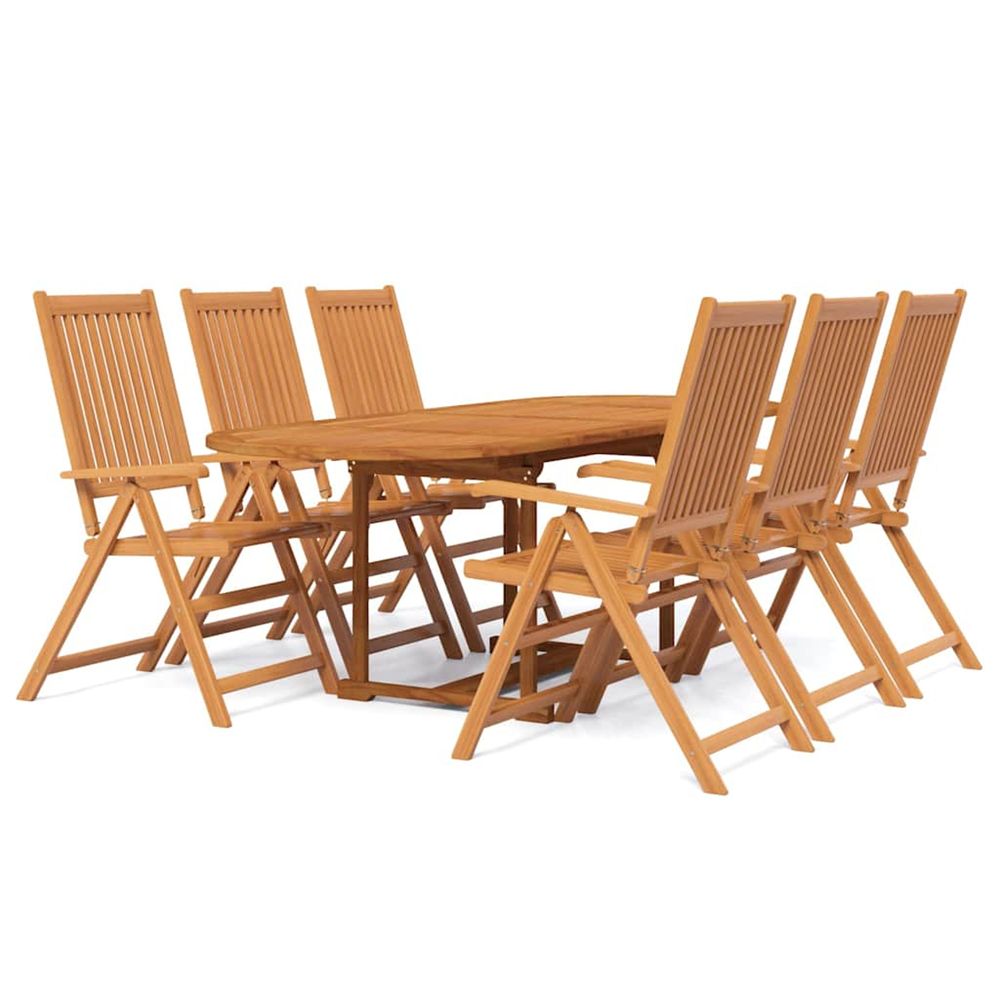 Ensemble à manger de jardin 7 pcs bois d'acacia massif 160-240 cm