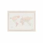 Carte du monde en liège - woody map aquarelle coloniale / 60 x 45 cm / sans cadre