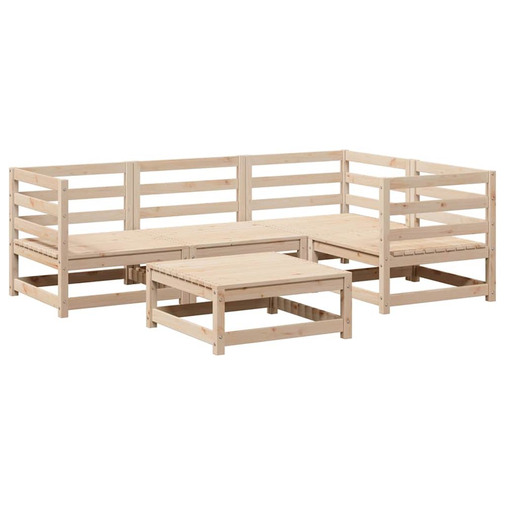 Salon de jardin 5 pcs bois de pin massif