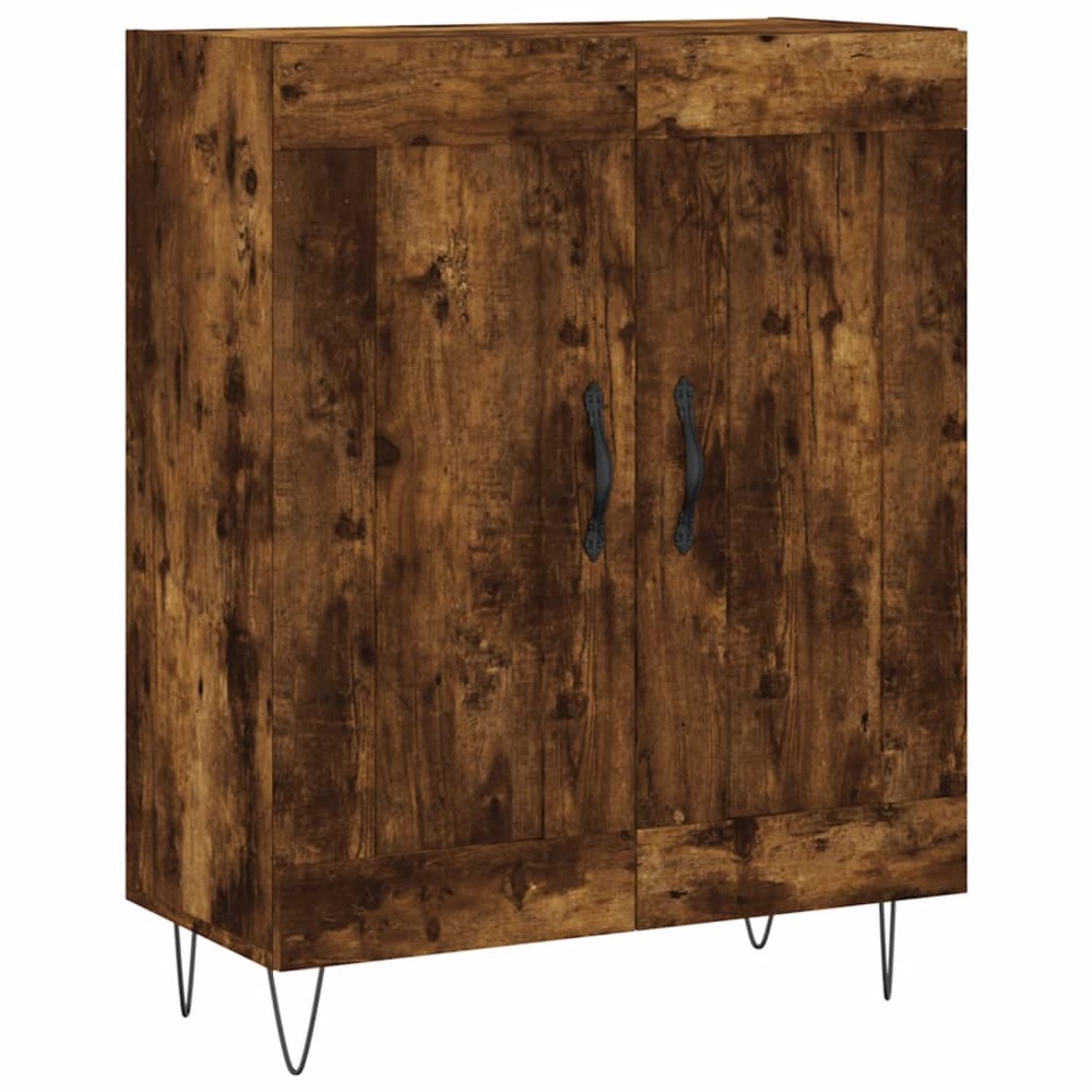 Buffet bahut commode armoire meuble de rangement organisateur cuisine salle de séjour salon 69,5 x 34 x 90 cm bois d'ingénier