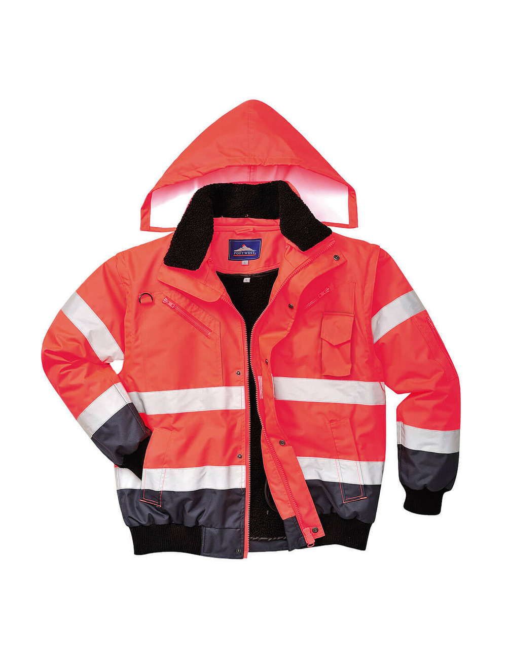 Blouson haute-visibilité bicolore couleur : rouge/marine taille xxl - portwest