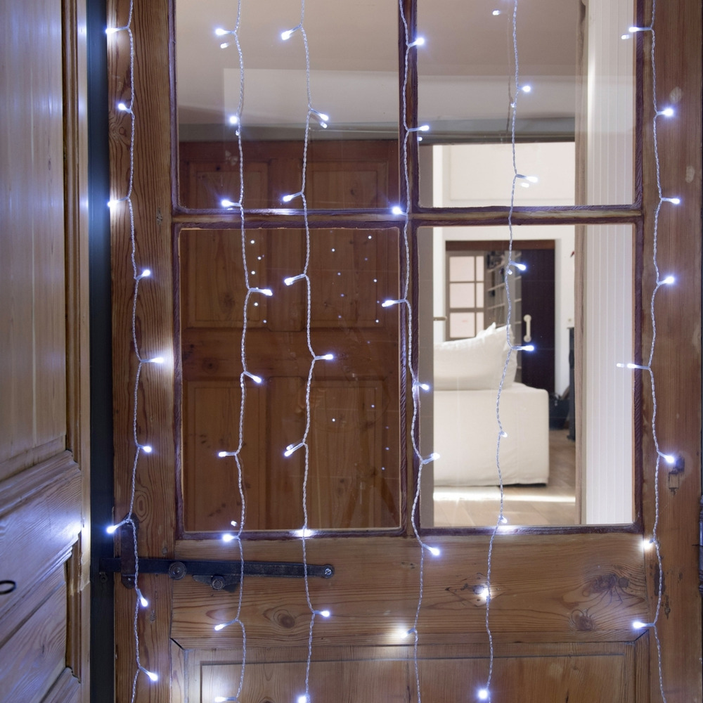 Rideau led effet digital blanc pur – 5m x 1,5m ip44 avec animations