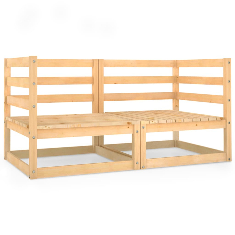 Canapé à 2 places de jardin bois de pin solide