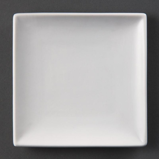Assiettes carrées blanches 240(l)mm lot de 12 olympia