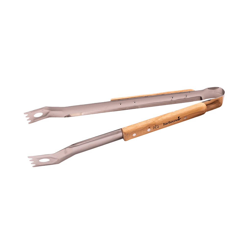 Pince pour barbecue - inox et bois