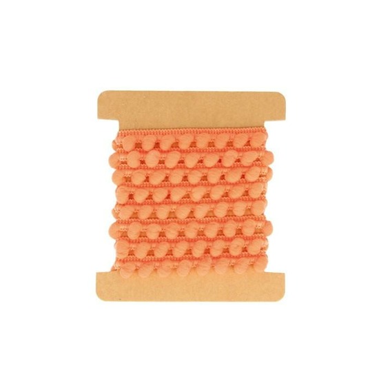 Ruban à pompons orange 1 m