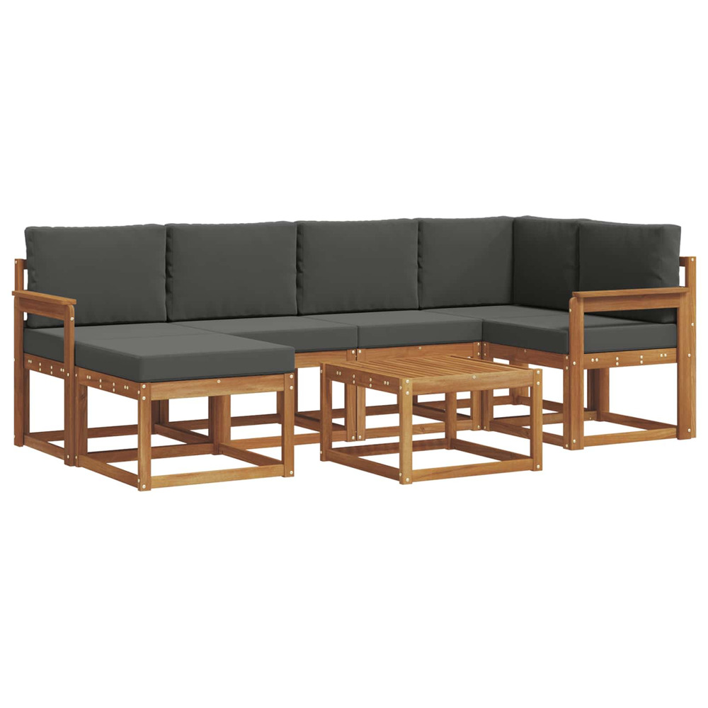 Ensemble de canapés d'extérieur 7 pcs naturel et anthracite