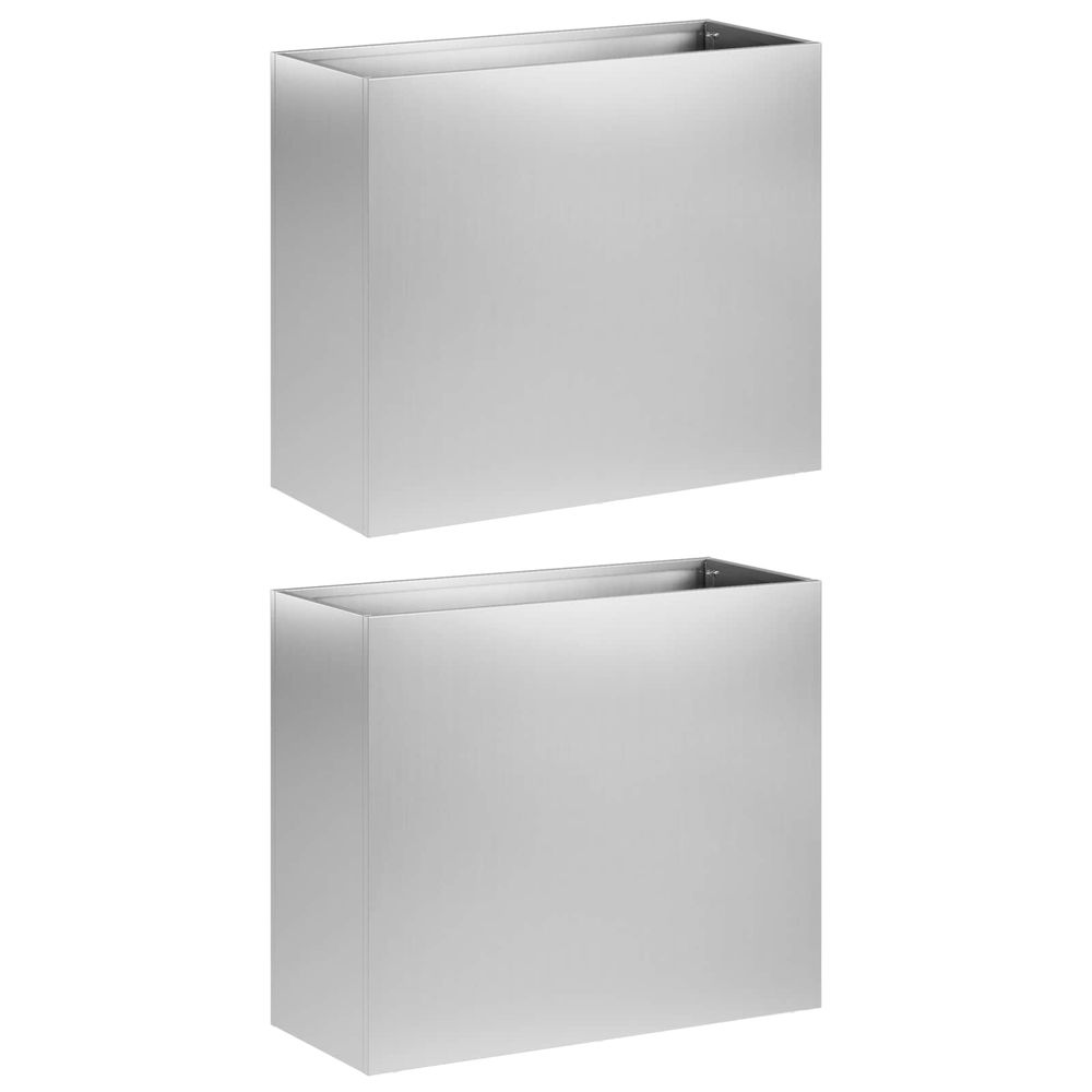 Cache-pot de jardin 2 pc argenté 50 x 20 x 40 cm
