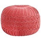 Pouf velours de coton design de sarrau 40 x 30 cm rose