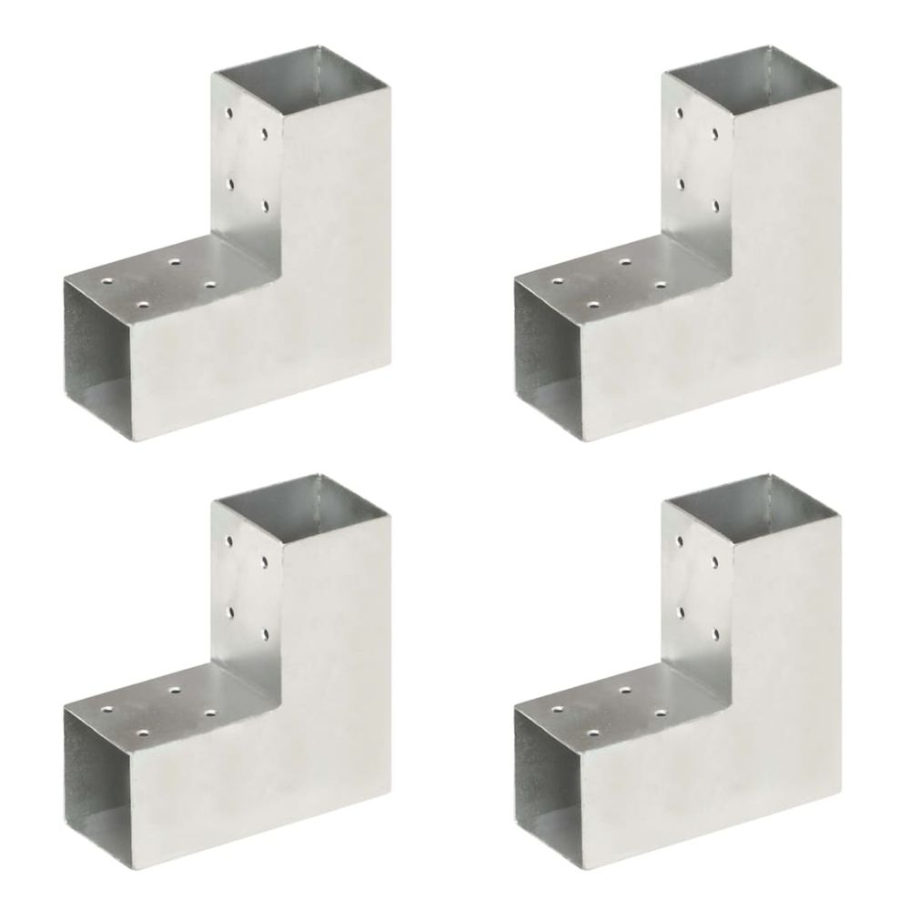 Connecteurs de poteau 4 pcs forme en l métal galvanisé 71x71 mm