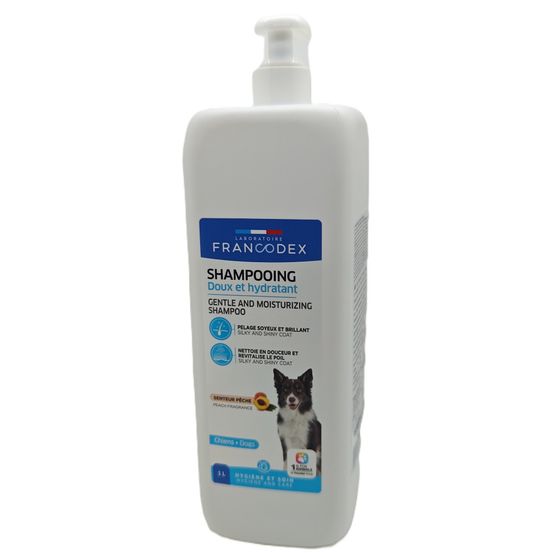 Shampoing doux et hydratant senteur pêche 1 l pour chien