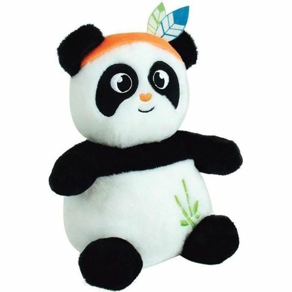 Peluche bouillotte indian panda - jemini - 21 cm - blanc et noir - bébé