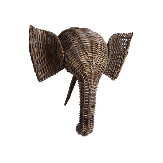 Trophée tête d'animal en poelet gris eléphant