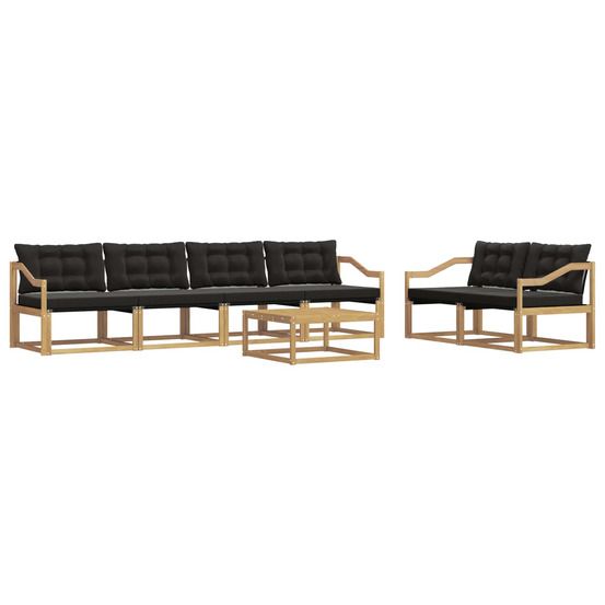Ensemble de canapés d'extérieur 7 pc blanc et noir