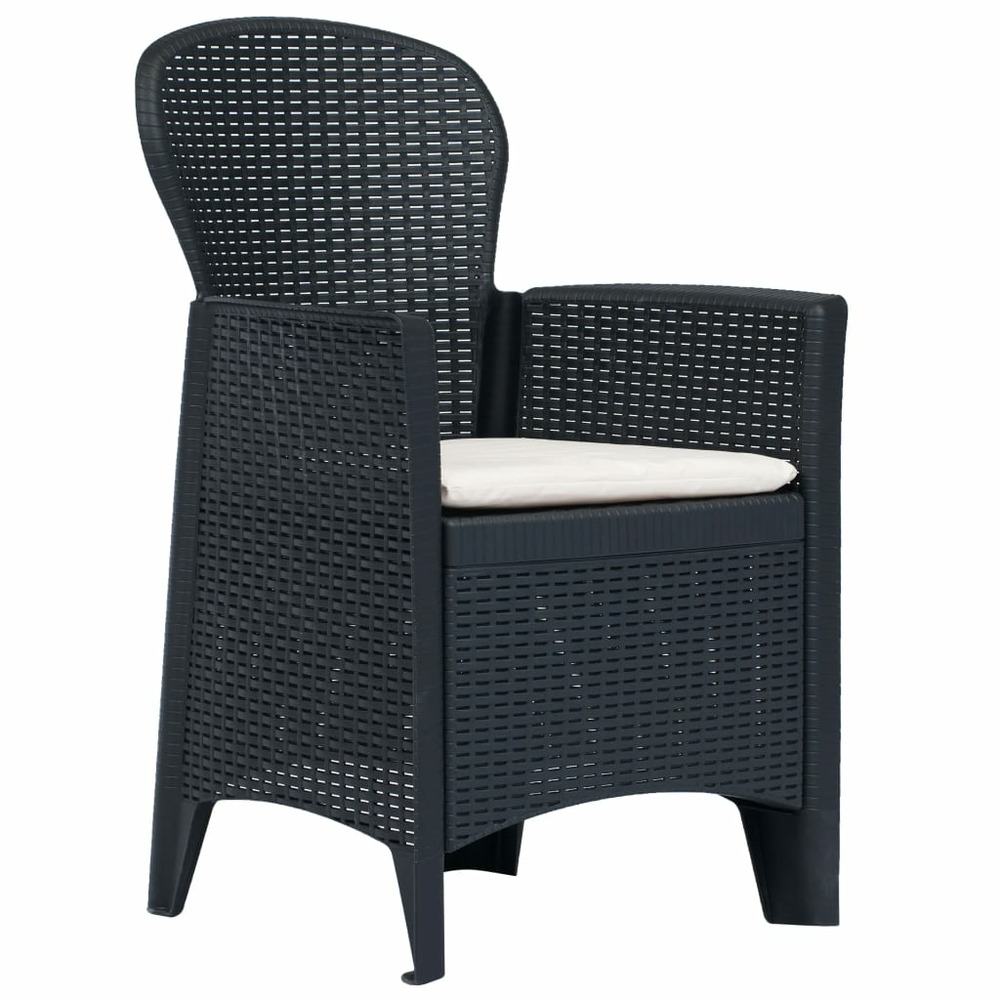 Ensemble à manger d'extérieur 5 pcs plastique aspect de rotin