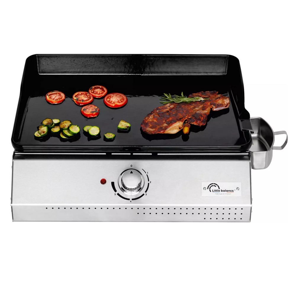 Plancha électrique 2150w plaque fonte émaillée 50x35cm - 8713