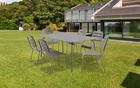Salon de jardin kleo avec chaises 6 places gris   mwh®