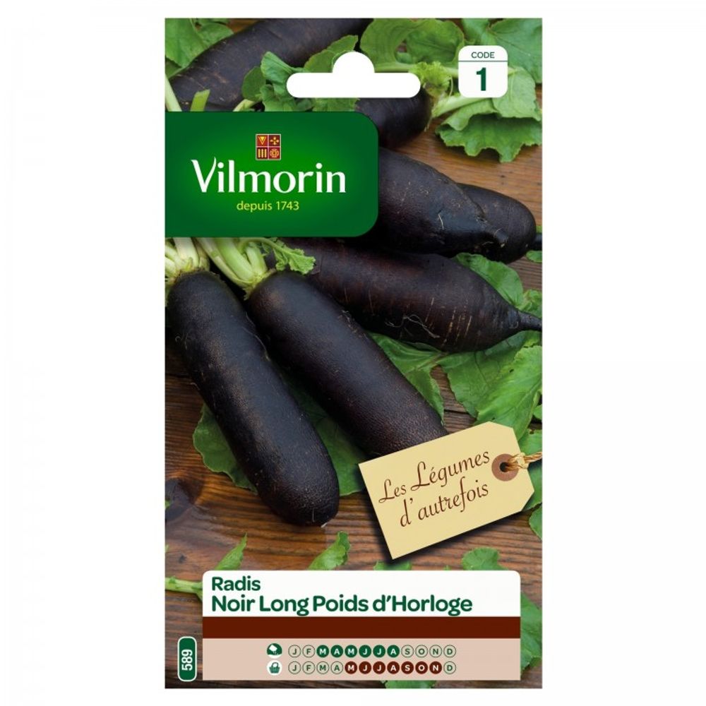 Sachet graines radis noir long poids d'horloge