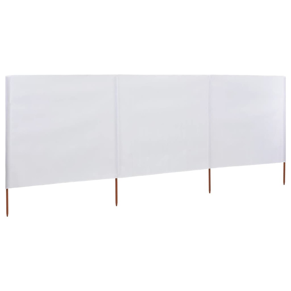 Brises-vue paravent 3 panneaux tissu 400 x 120 cm blanc