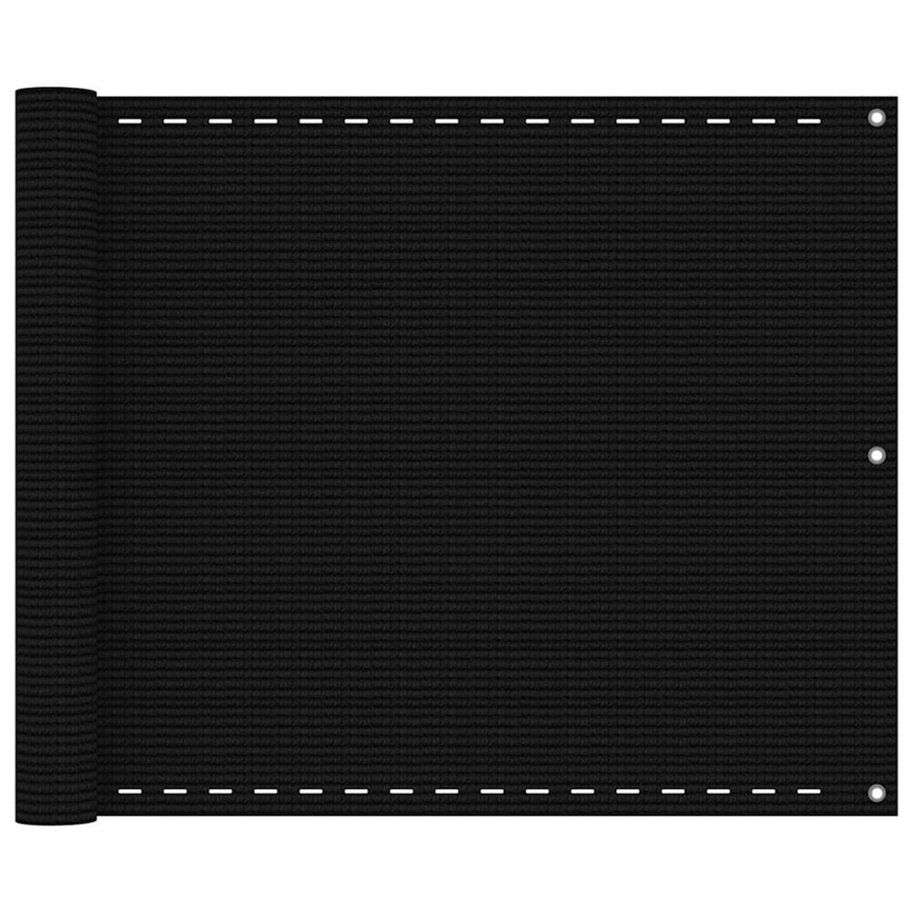 Écran de balcon noir 75x300 cm pehd
