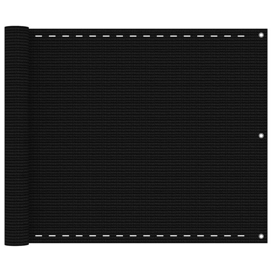 Écran de balcon noir 75x300 cm pehd
