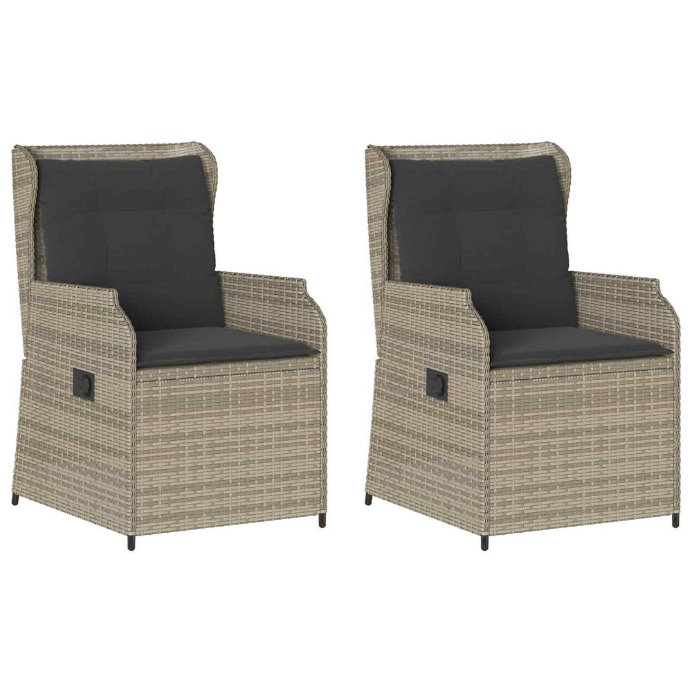 Banc de jardin 2 pc gris clair polyrotin