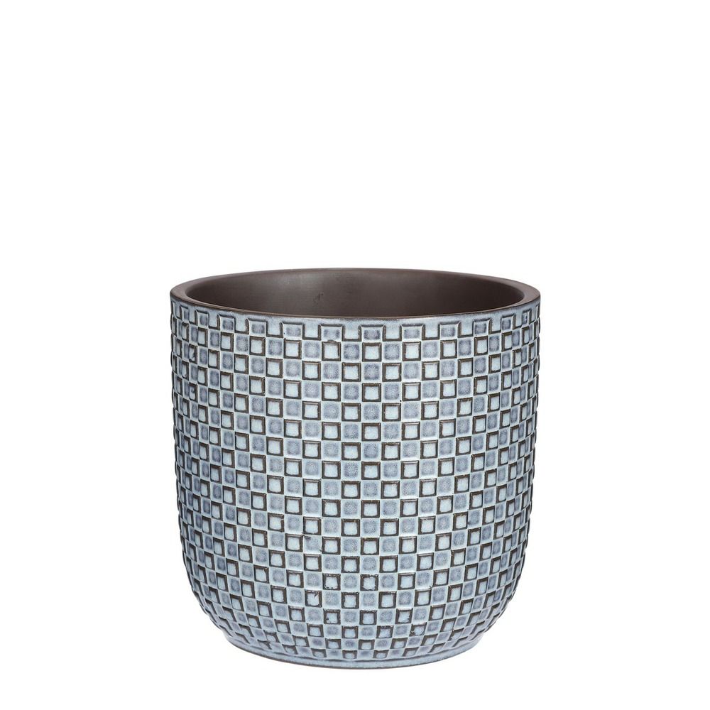 Mica decorations daan pot de fleurs - h17,5 x ø19 cm - bleu