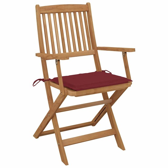 Chaises pliables d'extérieur et coussins lot de 8 bois d'acacia