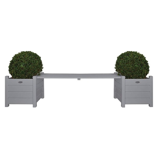 Esschert design jardinières avec banc pont gris cf33g