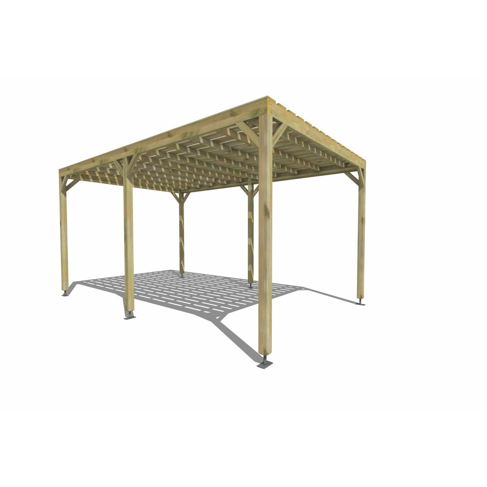 Pergola bois • 3m x 5m • indépendante • sens largeur • platelage bois • livraison comprise