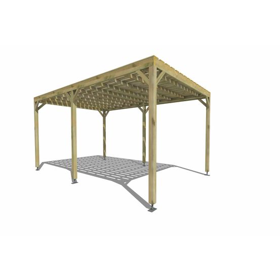 Pergola bois • 3m x 5m • indépendante • sens largeur • platelage bois • livraison comprise