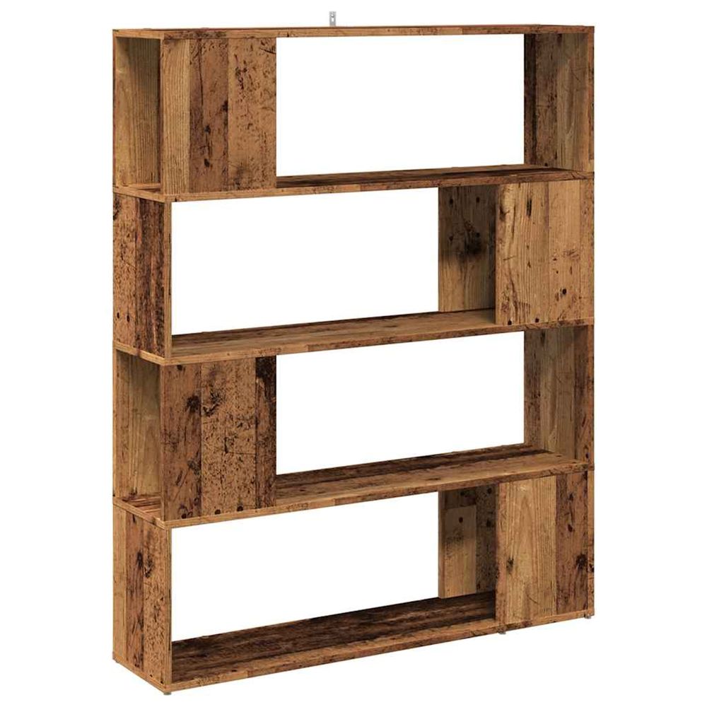 Bibliothèque/séparateur de pièce vieux bois 100x24x124,5 cm
