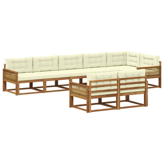 Ensemble de canapés d'extérieur 8 pc naturel et crème