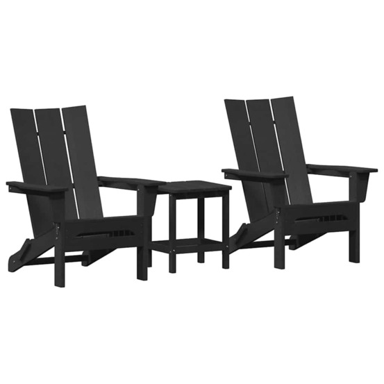 Mobilier de jardin lounge 3 pcs noir 38 x 38 x 46 cm plastique