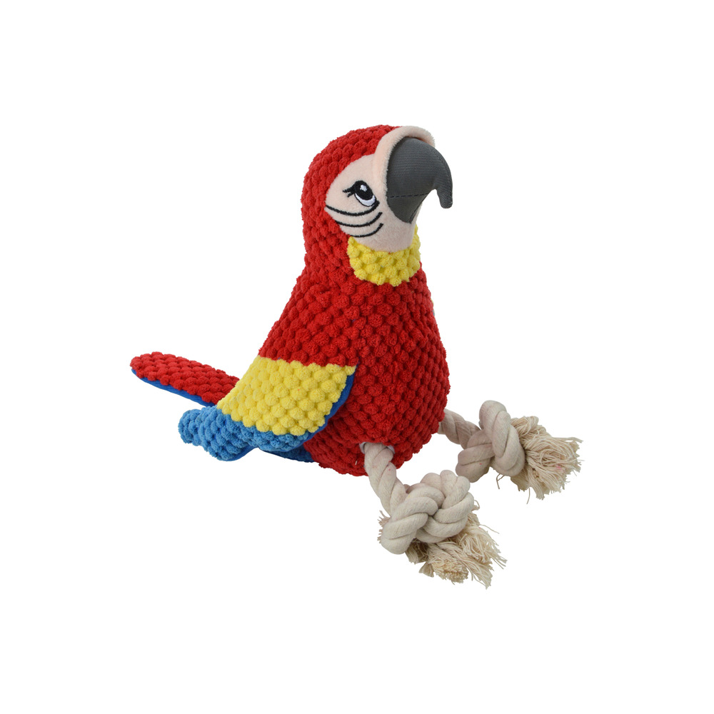 Jouet peluche mateo le perroquet corde pour chien