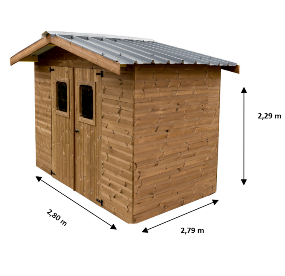 Abri de jardin 7.81 m2 brun doré - tha 2421.02 t