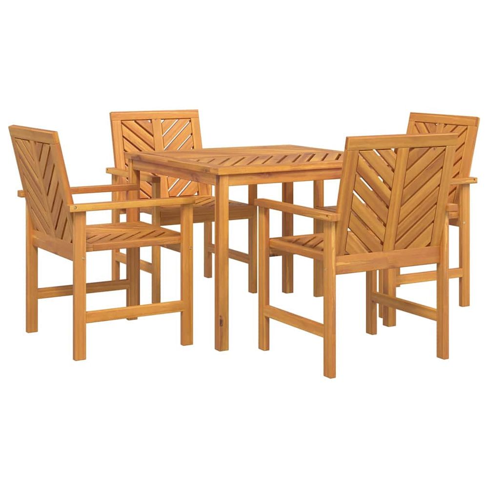 Ensemble de salle à manger pour jardin 5 pc marron