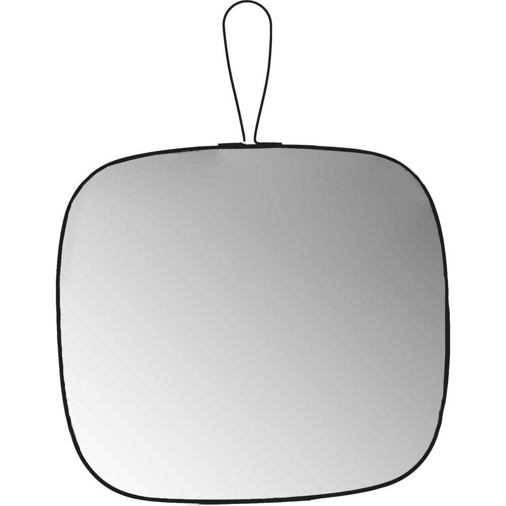 Miroir en verre et métal noir james 30 x 30 cm