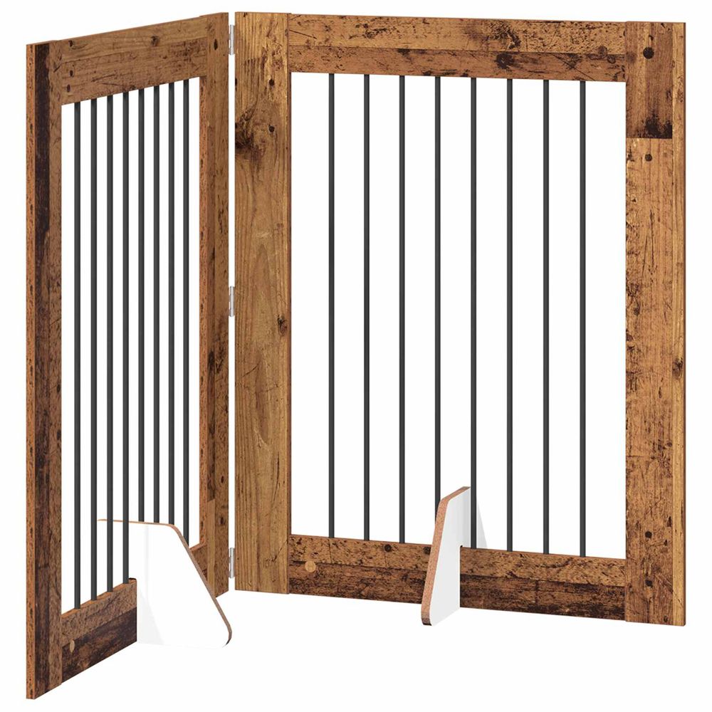 Porte de chien pliable avec supports 2 pc bois ancien 160,5 cm