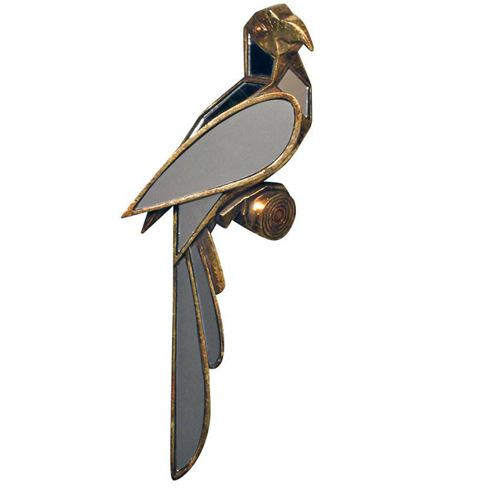 Miroir perroquet art déco 43x6x15cm