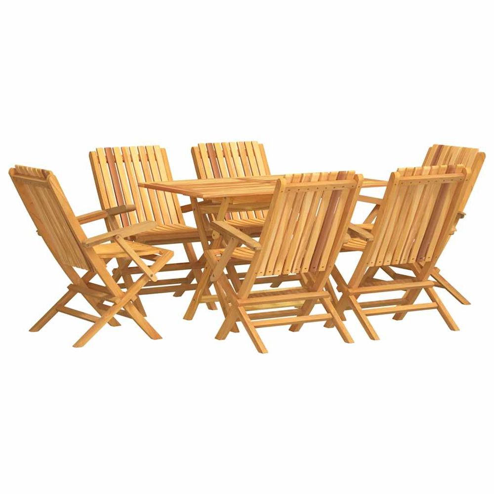 Ensemble à manger de jardin 7 pcs bois de teck solide