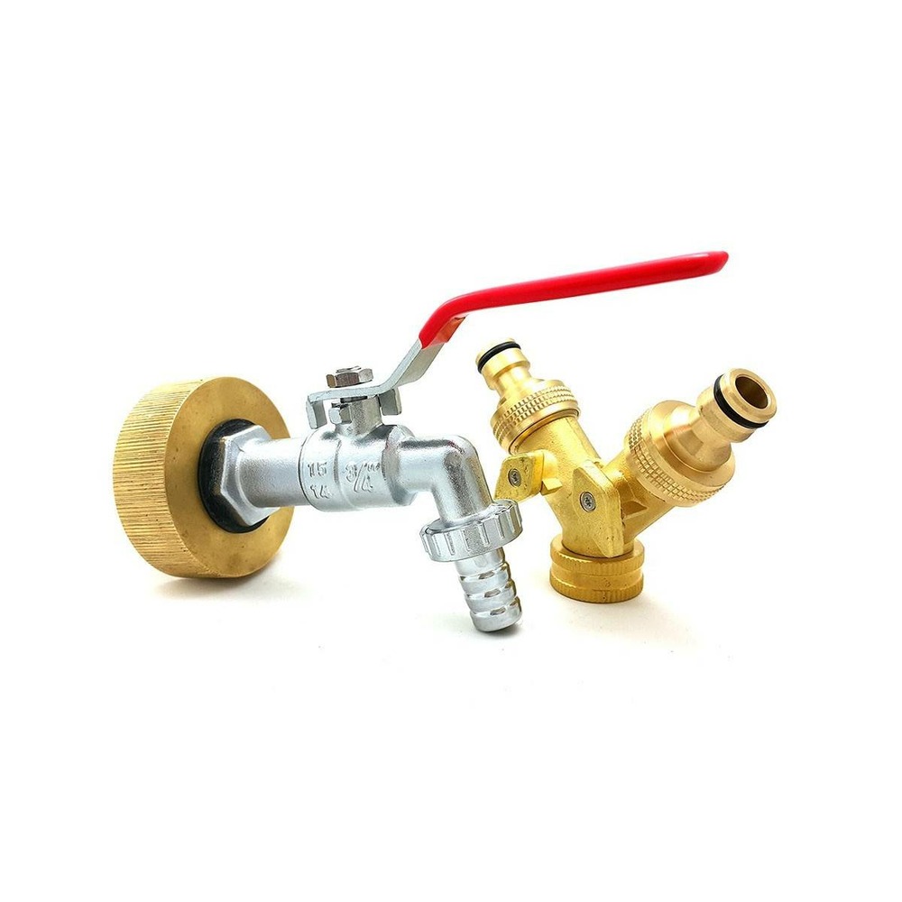 Raccord femelle s60x6 laiton - robinet laiton chromé 3/4 pouce avec raccord doub